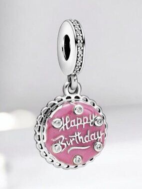 NEW Authentic Pandora PINK Birthday Cake Dangle Charm 798888C01